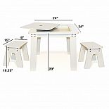 Chalk Table & Benches White