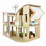 Green Dollhouse w/Furniture