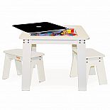 Chalk Table & Benches White