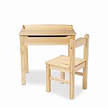 Wooden Lift-Top Desk & Chair