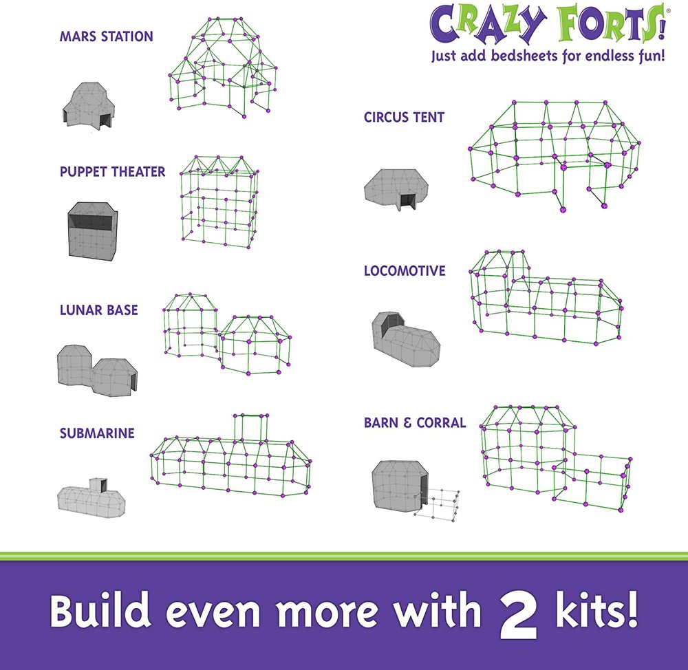 Purple for sale online Crazy Forts CF1 69 Pieces Construction Toy 