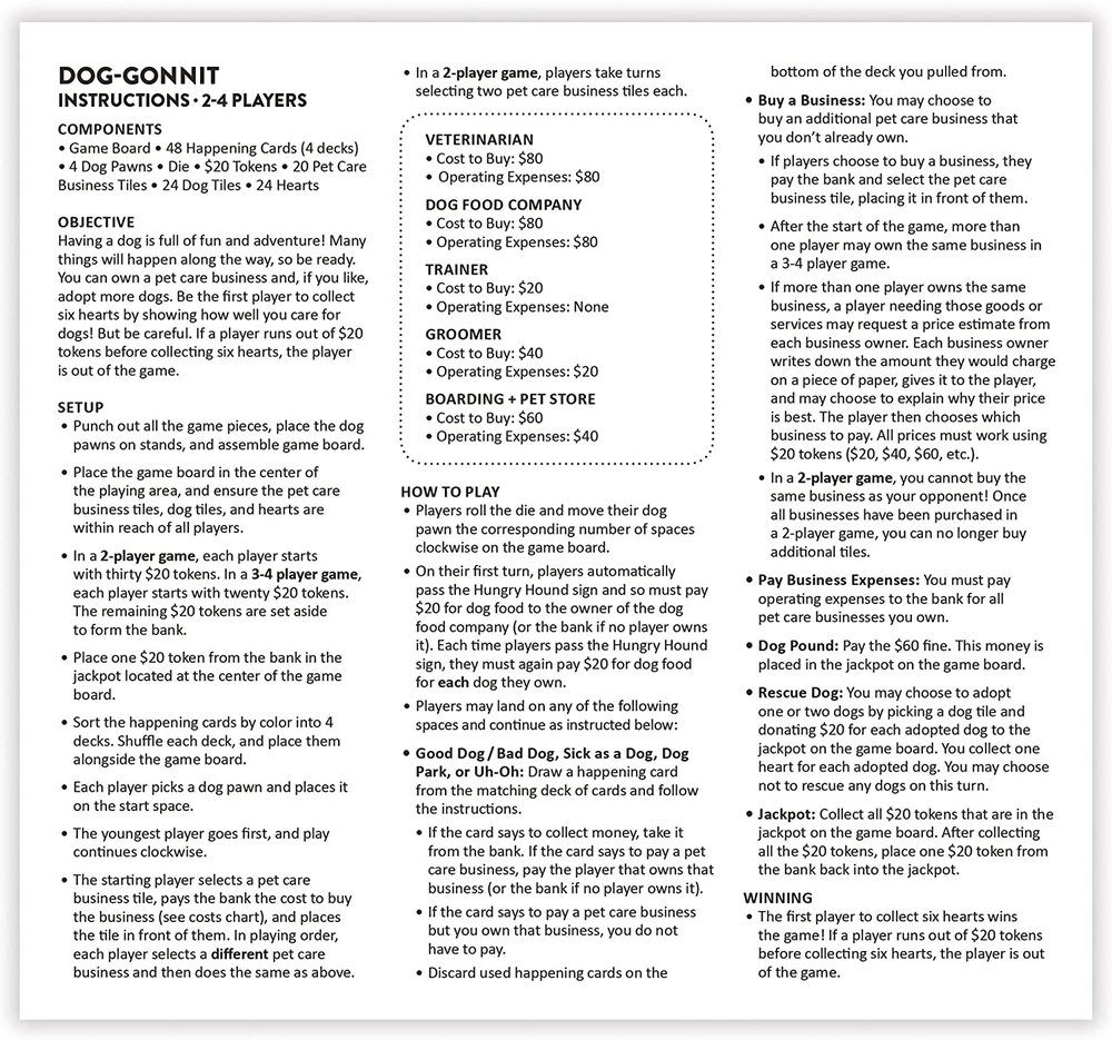 Game Board Dog Gonnit on Classic Toys Toydango