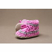 Baby Slippers 3 Pink Stripe