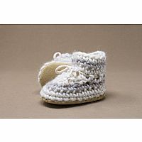 Baby Slippers 3 Cream Stripe
