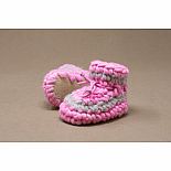 Newborn Slippers Pink Stripe