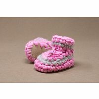 Newborn Slippers Pink Stripe